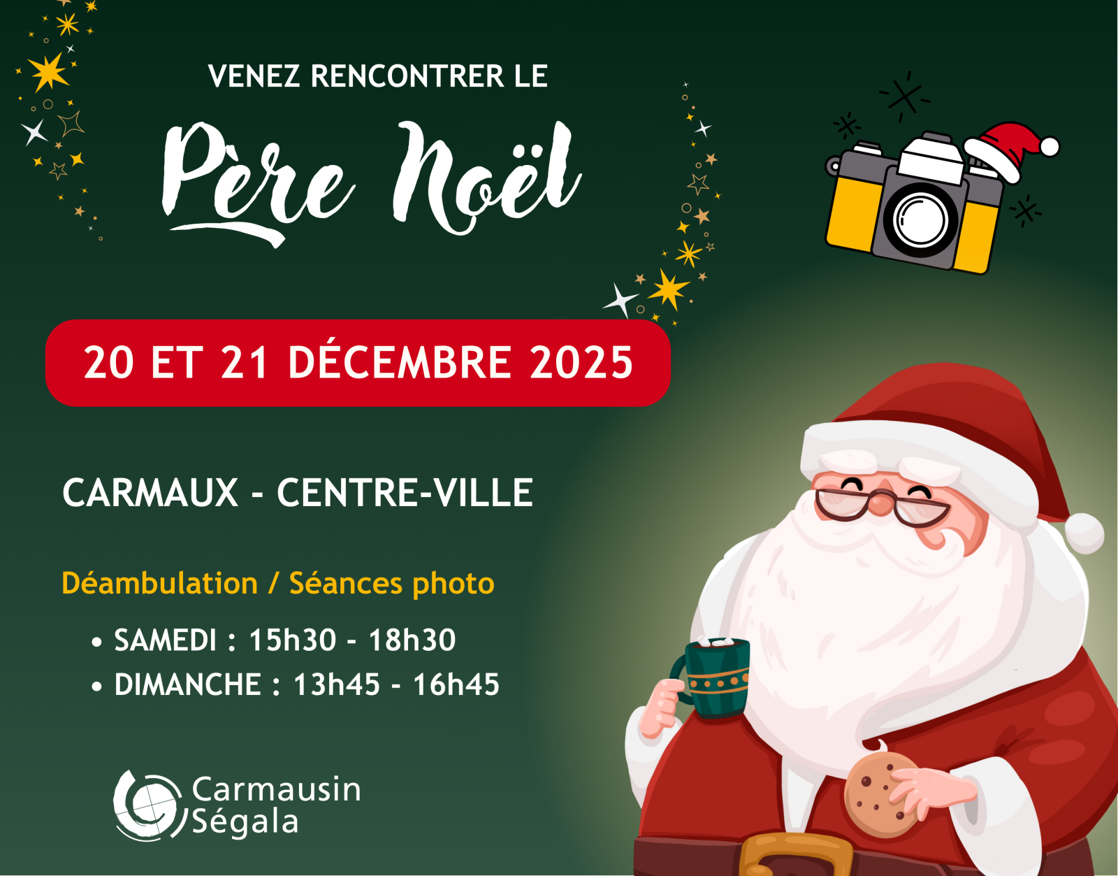 Venez rencontrer le Père Noël à Carmaux les 20 et 21 décembre !