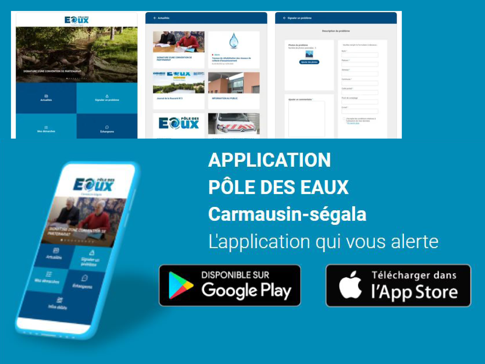 L'appli Pôle des eaux vous alerte