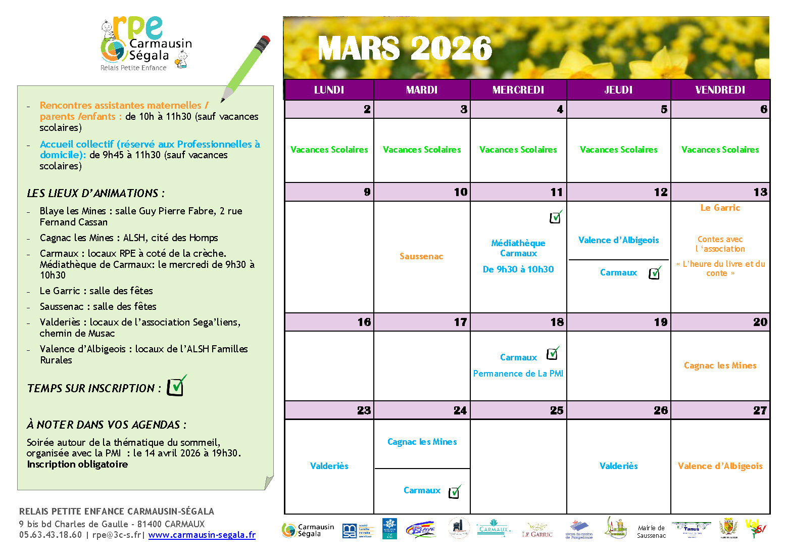 Programme du RPE - Mars 2026
