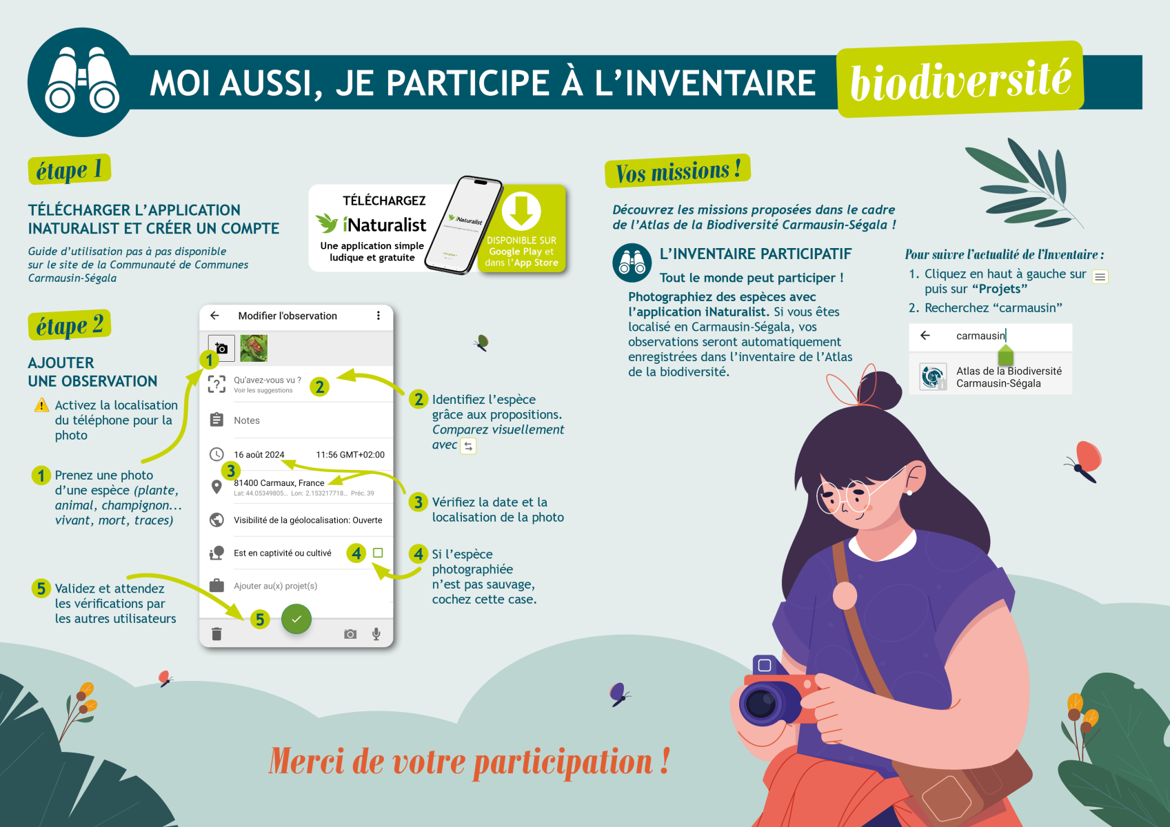Moi aussi je participe à l'inventaire de la biodiversité en Carmausin-Ségala