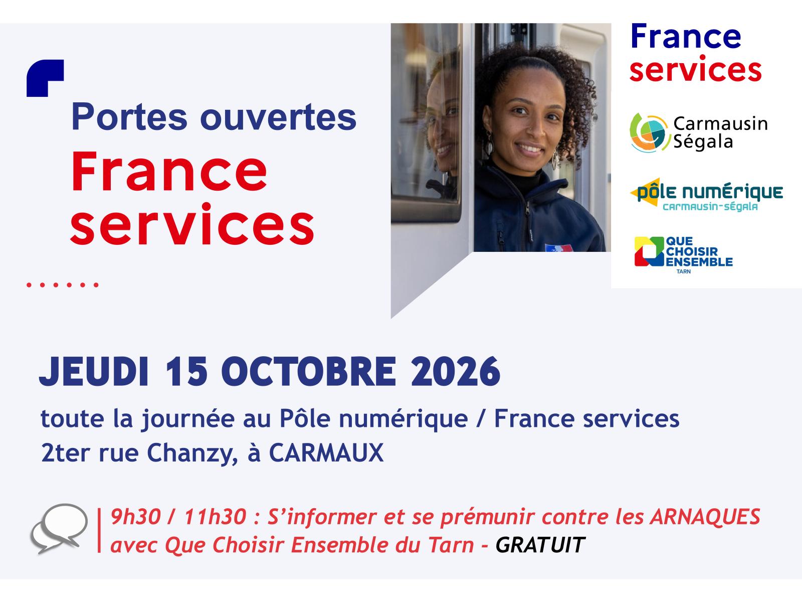Portes ouvertes France services Carmausin-Ségala le 15 octobre 2026