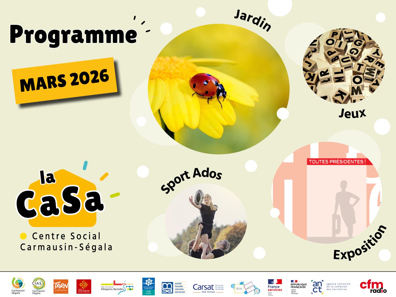 la CaSa : agenda de mars 2026 ! 