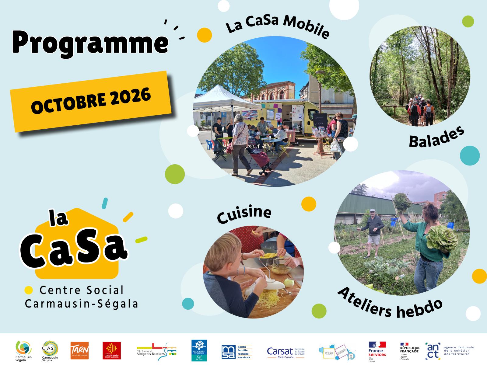 la CaSa : agenda octobre 2026 ! 