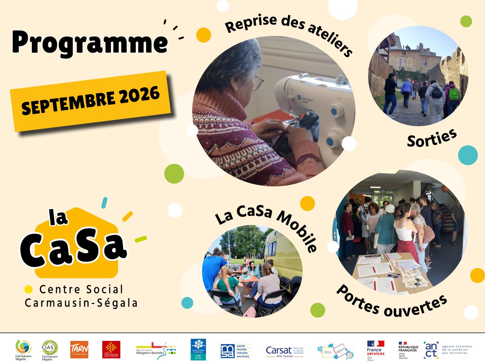la CaSa : agenda de septembre 2026 !