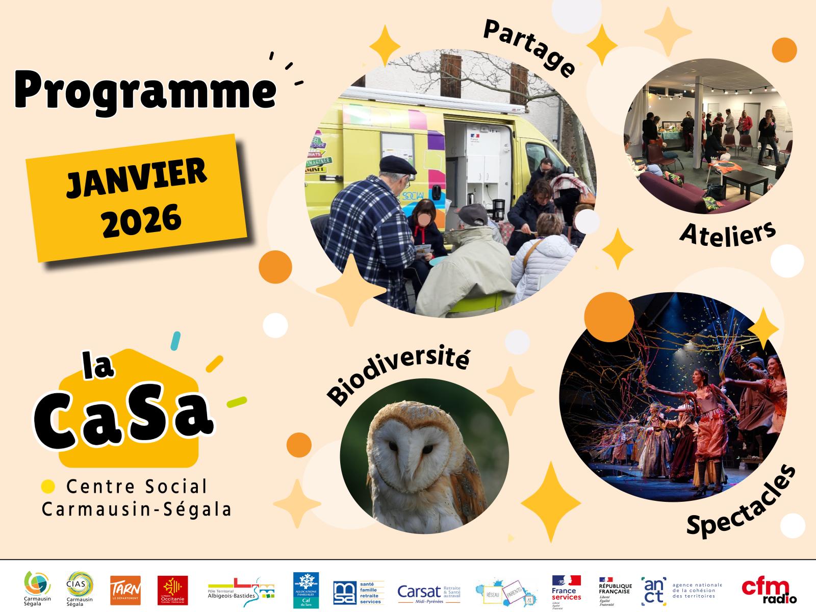 la CaSa : agenda de janvier 2026 !