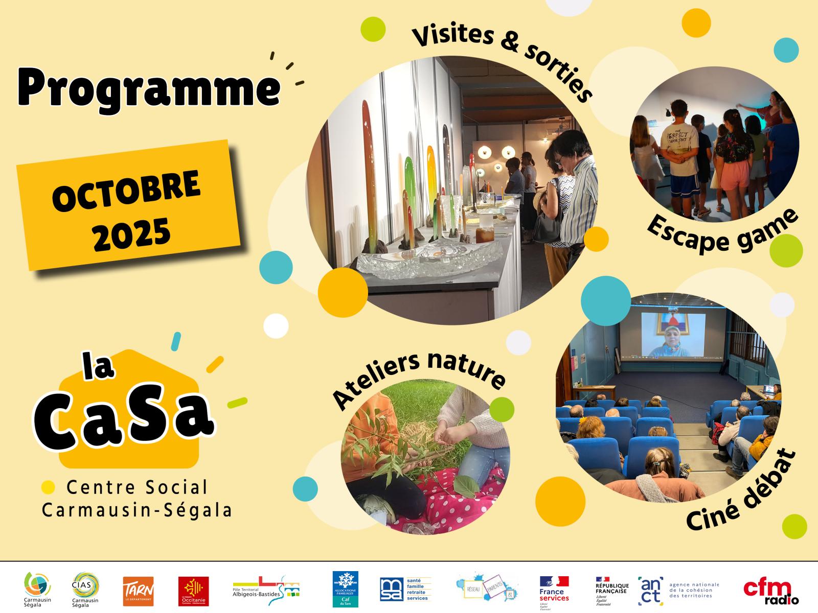 la CaSa : agenda d'octobre 2025 ! 