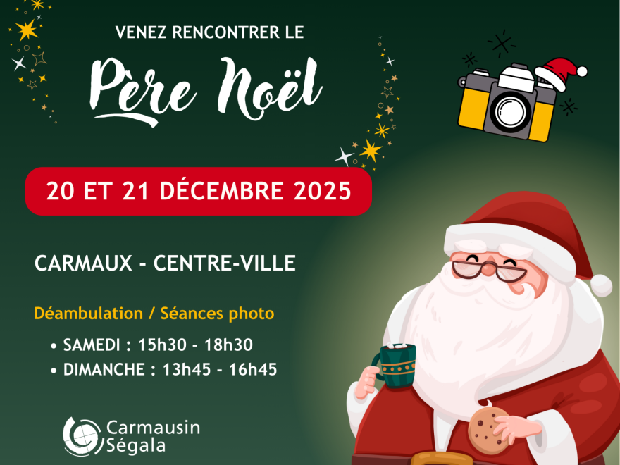 Venez rencontrer le Père Noël à Carmaux les 20 et 21 décembre !