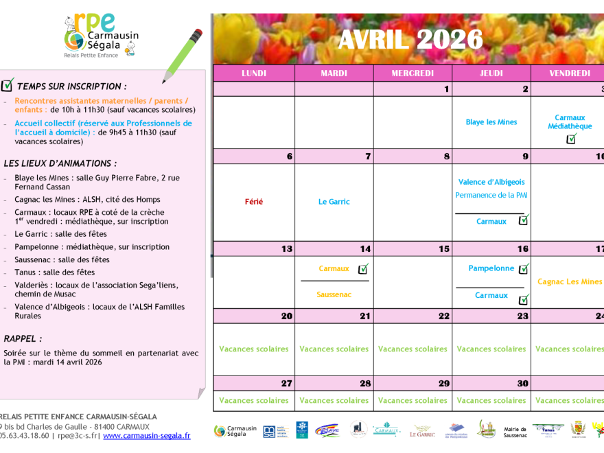 Programme du RPE - Avril 2026