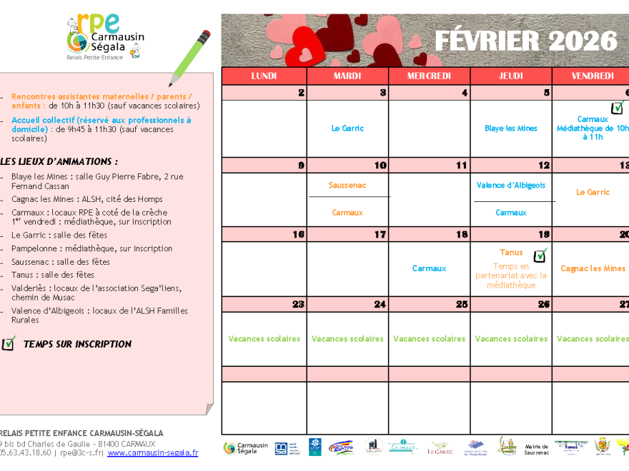 Programme du RPE - Février 2026