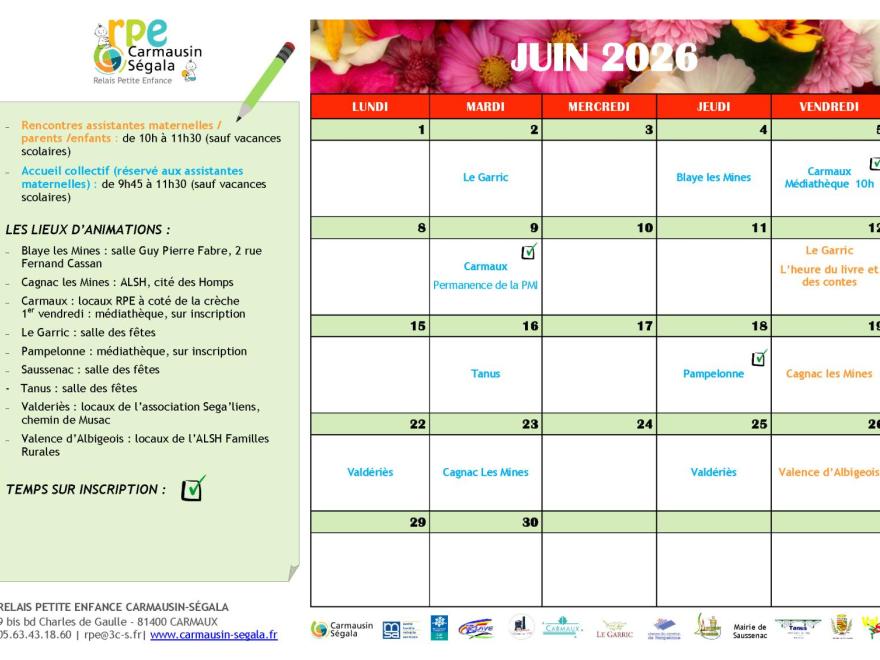 Programme du RPE - Juin 2026