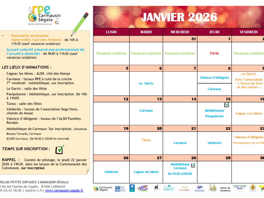 Programme du RPE - Janvier 2026