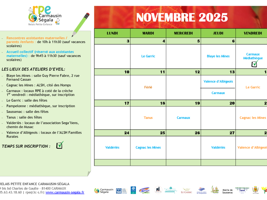 Programme du RPE - Novembre 2025