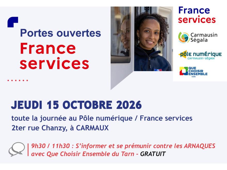 Portes ouvertes France services Carmausin-Ségala le 15 octobre 2026