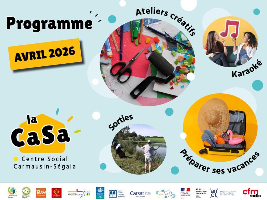 la CaSa : agenda d'avril 2026 ! 