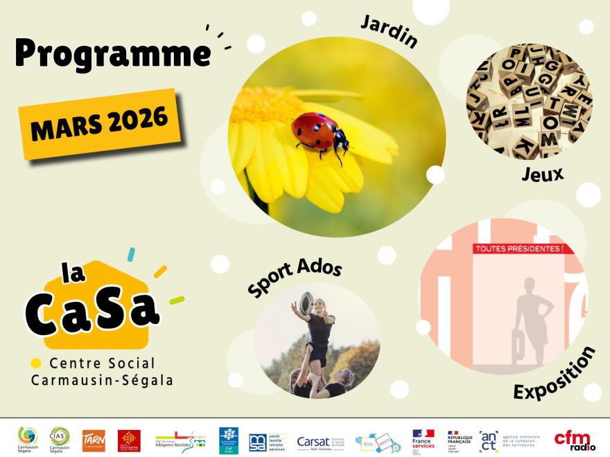 la CaSa : agenda de mars 2026 ! 