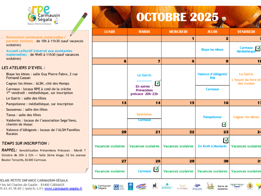 Programme du RPE - Octobre 2025